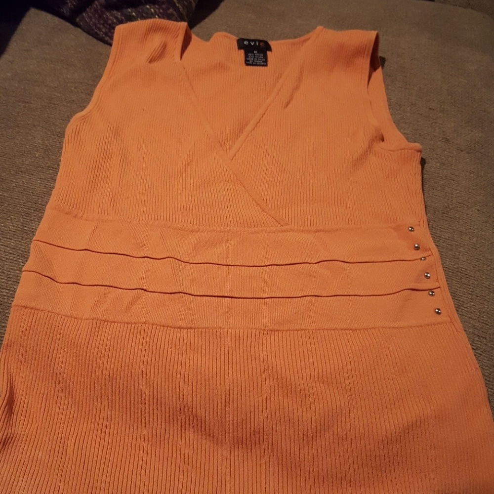 Peach sleeveless blouse